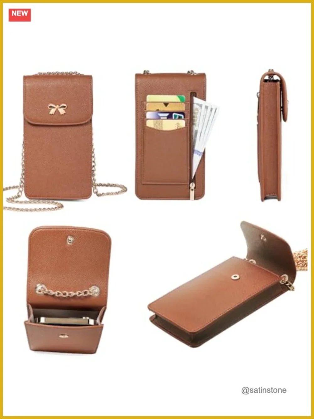 Small Crossbody Phone Purse for Women RFID Blocking Faux Leather Wallet with
